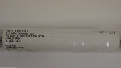 Smith&Nephew 122731 Half Pin 6.0mm x 70mm Thread